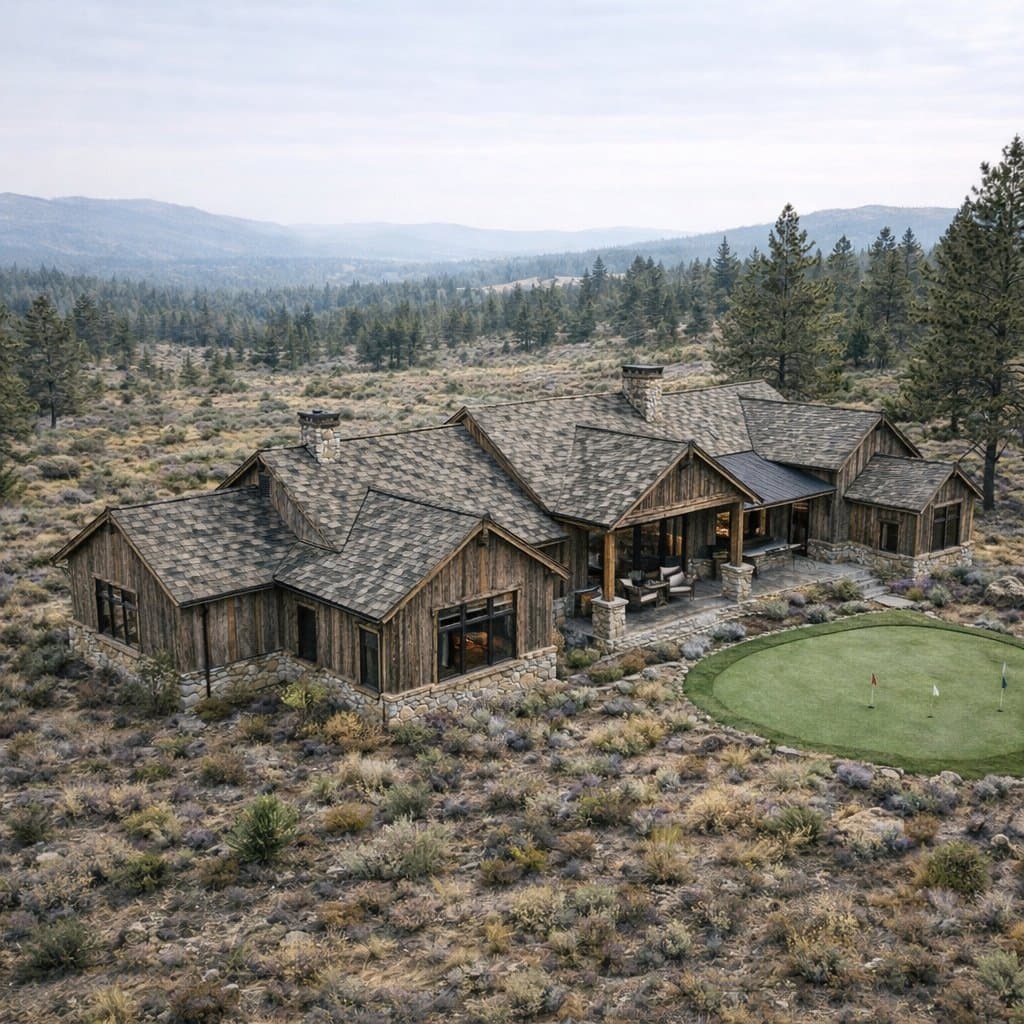Aerial with putting green