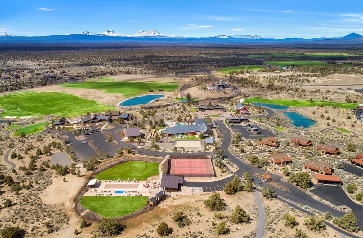 Brasada Ranch master-planned community aerial — luxury homes near Bend Oregon
