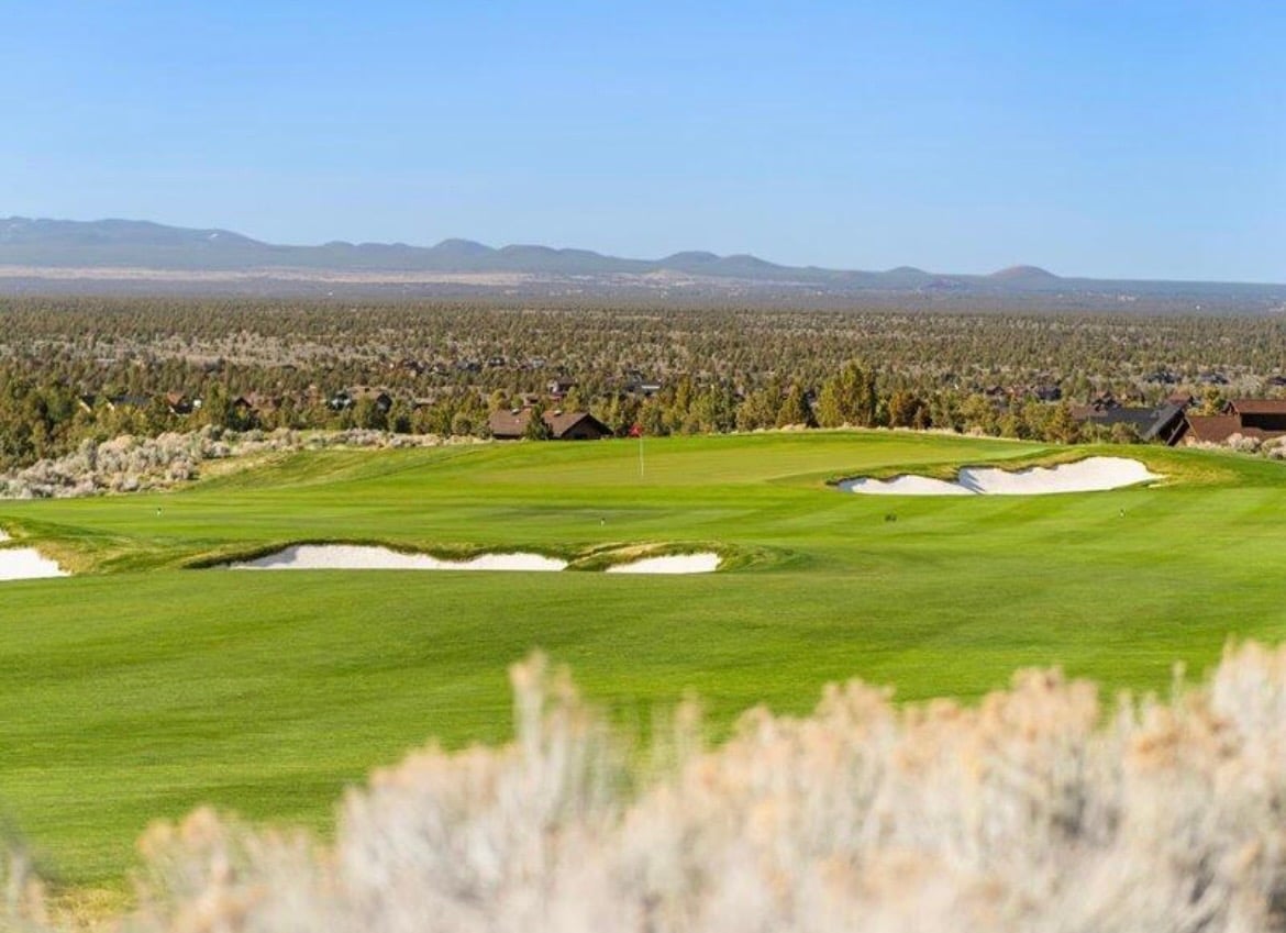 Brasada Ranch golf course with Cascade Mountain views Central Oregon